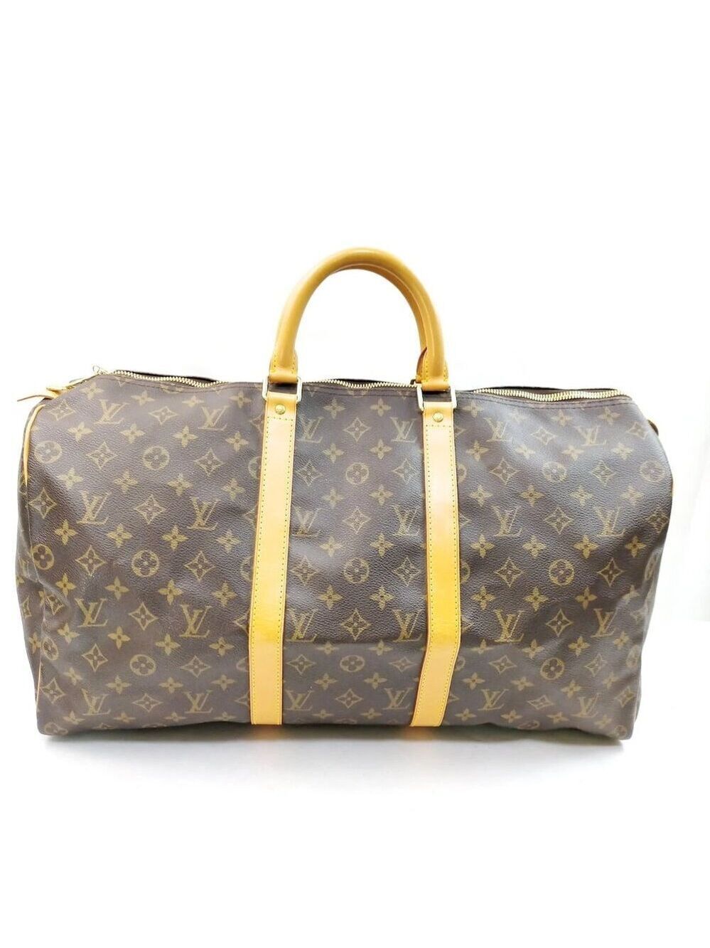 Louis Vuitton LV Boston Bag Keepall 50 Brown Monogram 849-070925
